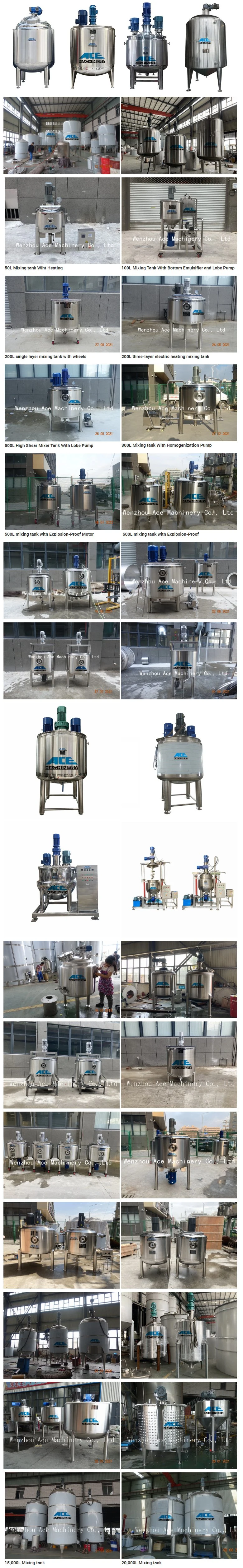 Best Price Customized 50L to 30, 000L Liquid Emulsifying Homogenizer Tank Electric Steam Heating Mixer Jacketed Stainless Steel Mixing Tank with Agitator