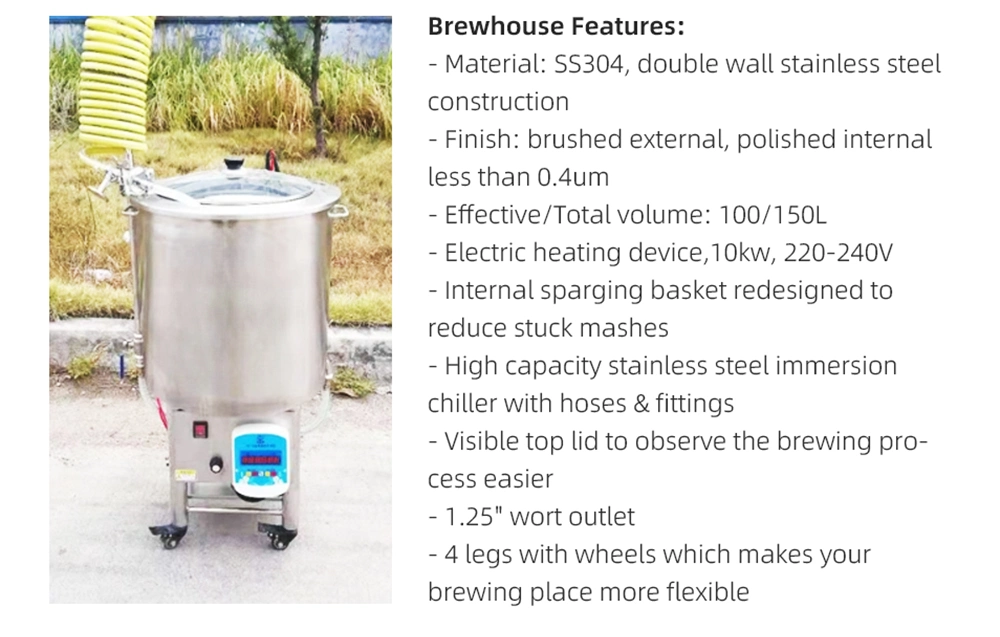 100L Micro Brewery Equipment/Home Beer Equipment/Small Brewing System with All Accessories